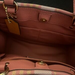 Pink plaid Coach bag